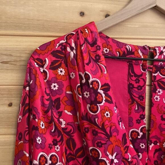 Maeve By Anthropologie Size Medium Wrap Front Tulip Hem Long Sleeve Dress - Picture 7 of 16